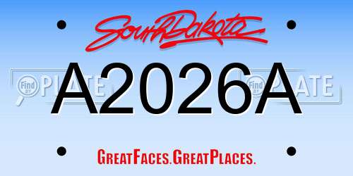 A2026A South Dakota License Plate