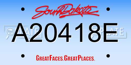 A20418E South Dakota License Plate