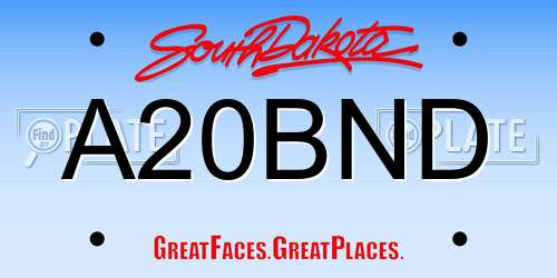 A20BND South Dakota License Plate