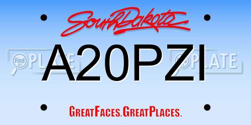 A20PZI South Dakota License Plate