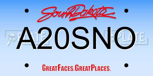 A20SNO South Dakota License Plate