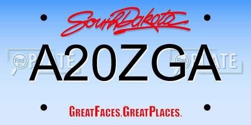 A20ZGA South Dakota License Plate