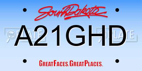 A21GHD South Dakota License Plate
