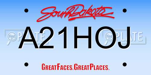 A21HOJ South Dakota License Plate