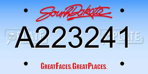 A223241 South Dakota License Plate