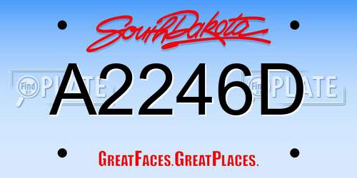 A2246D South Dakota License Plate