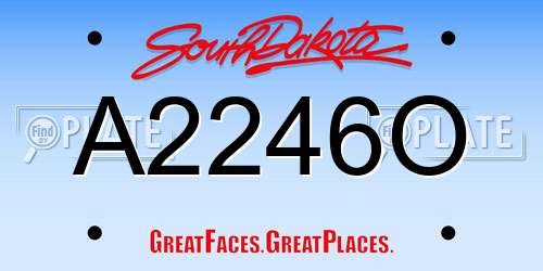 A2246O South Dakota License Plate