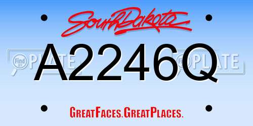 A2246Q South Dakota License Plate