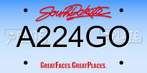 A224GO South Dakota License Plate