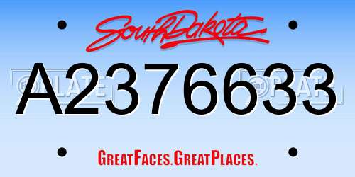 A2376633 South Dakota License Plate