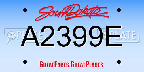 A2399E South Dakota License Plate