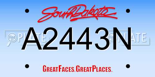 A2443N South Dakota License Plate
