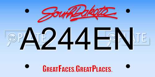 A244EN South Dakota License Plate