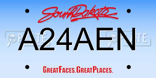 A24AEN South Dakota License Plate