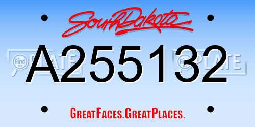 A255132 South Dakota License Plate