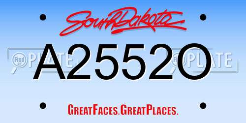 A2552O South Dakota License Plate