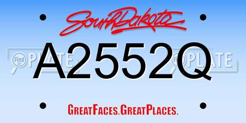 A2552Q South Dakota License Plate
