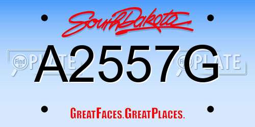 A2557G South Dakota License Plate
