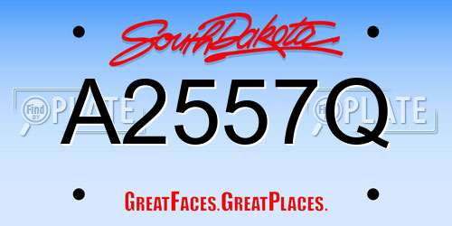 A2557Q South Dakota License Plate