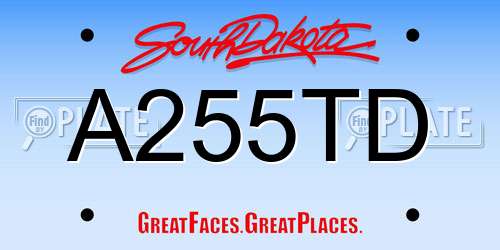 A255TD South Dakota License Plate