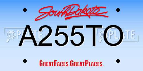 A255TO South Dakota License Plate