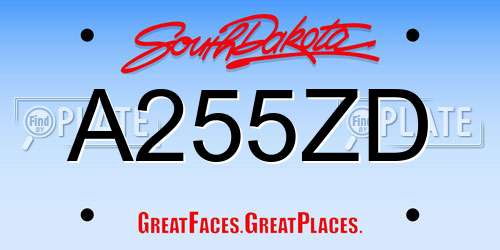 A255ZD South Dakota License Plate