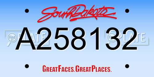 A258132 South Dakota License Plate