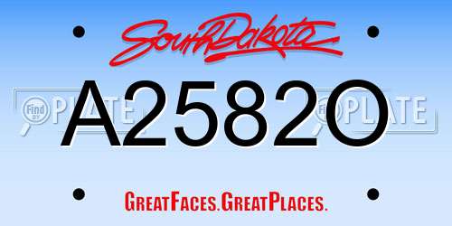 A2582O South Dakota License Plate