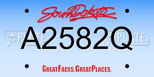 A2582Q South Dakota License Plate
