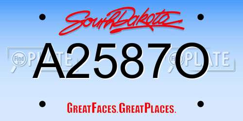 A2587O South Dakota License Plate