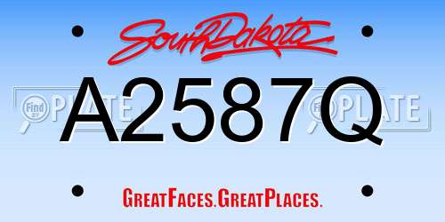 A2587Q South Dakota License Plate