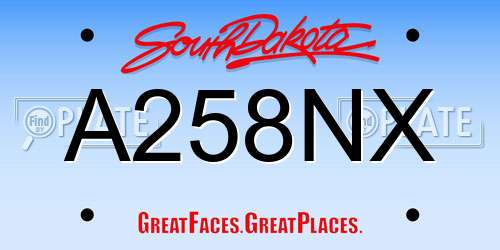 A258NX South Dakota License Plate