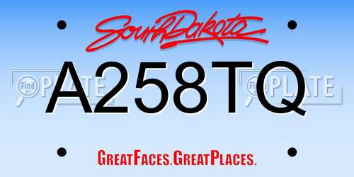 A258TQ South Dakota License Plate