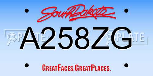 A258ZG South Dakota License Plate