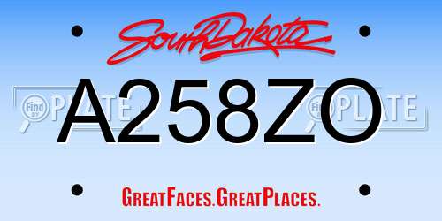 A258ZO South Dakota License Plate