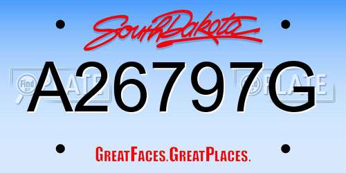 A26797G South Dakota License Plate