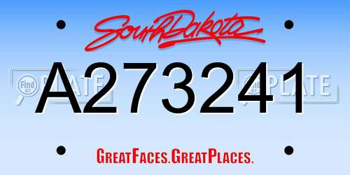 A273241 South Dakota License Plate