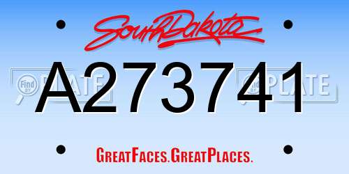 A273741 South Dakota License Plate