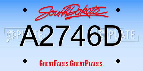 A2746D South Dakota License Plate