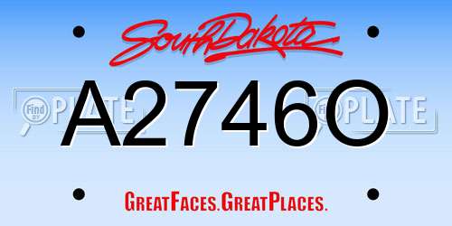 A2746O South Dakota License Plate