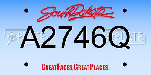 A2746Q South Dakota License Plate
