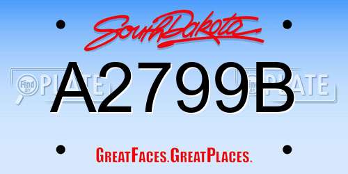 A2799B South Dakota License Plate