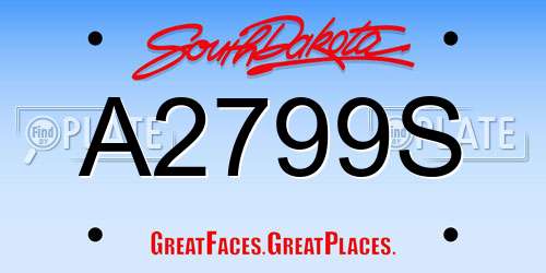A2799S South Dakota License Plate