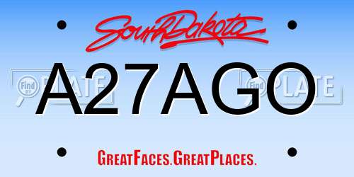 A27AGO South Dakota License Plate
