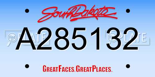 A285132 South Dakota License Plate