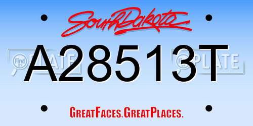 A28513T South Dakota License Plate