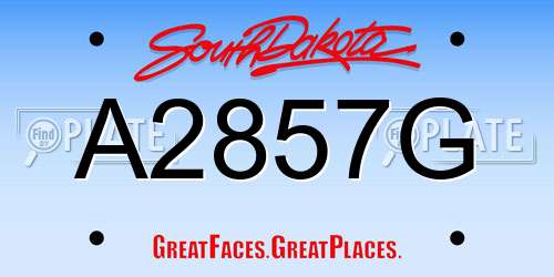 A2857G South Dakota License Plate
