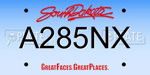 A285NX South Dakota License Plate