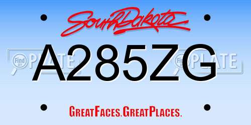 A285ZG South Dakota License Plate