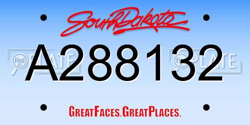 A288132 South Dakota License Plate